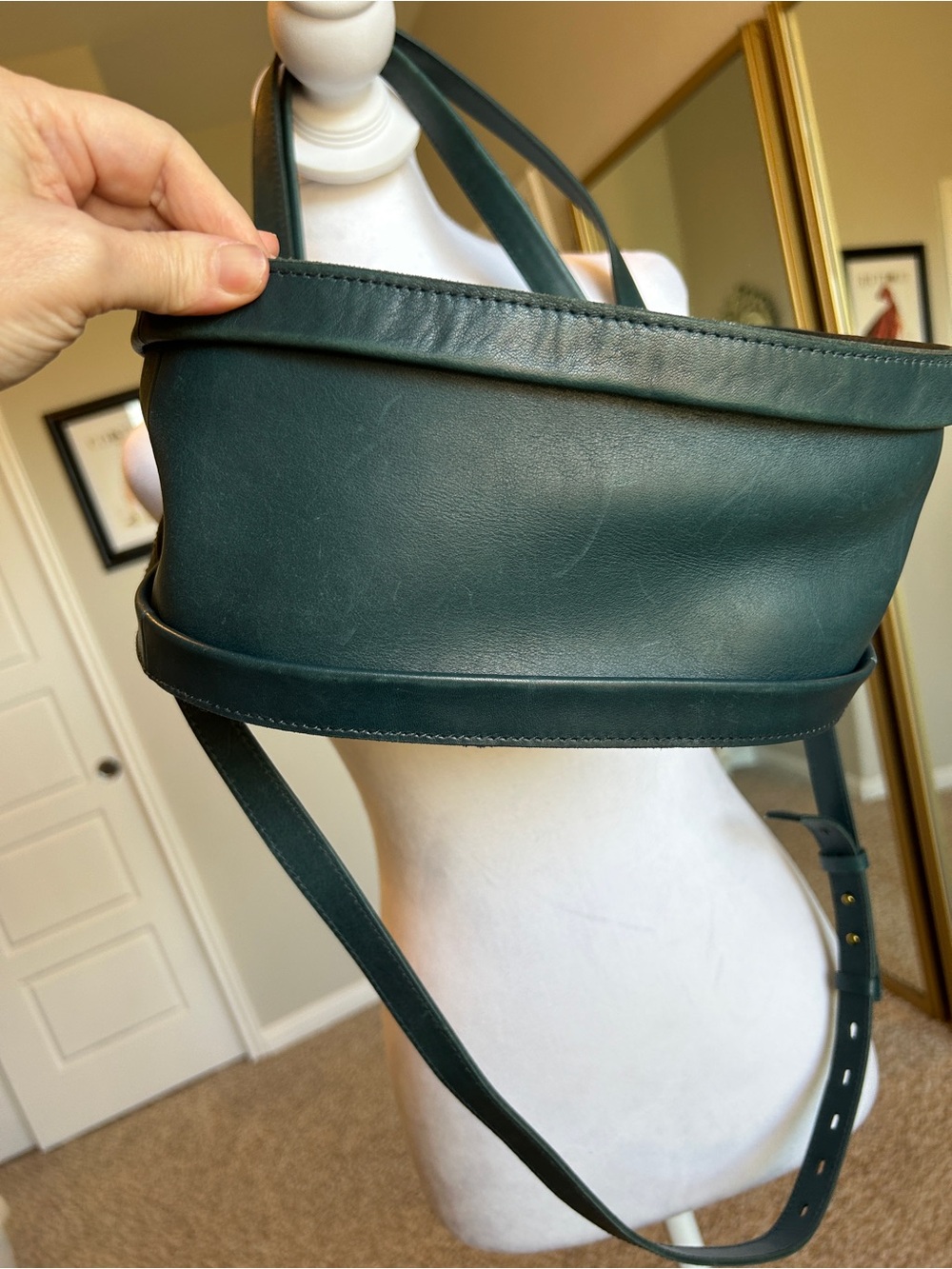 Madewell Sydney Crossbody Bag Mineral Blue Buttery Leather Teal - Picture 3 of 16